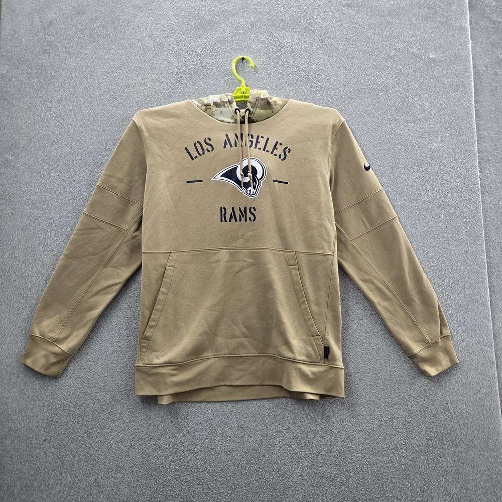Los Angeles Rams Men Hoodie XL Tan Embroidered Nike Salute To Service READ